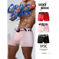 ORLVS Men Boxer Brief Modal Black Red Pink Asian Size OR6434