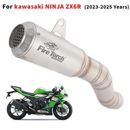 Slip On For Kawasaki ZX6R ZX-6R ZX 6R 2023 2024 2025 Motorcycle Exhaust System Escape Mid Link Pipe 