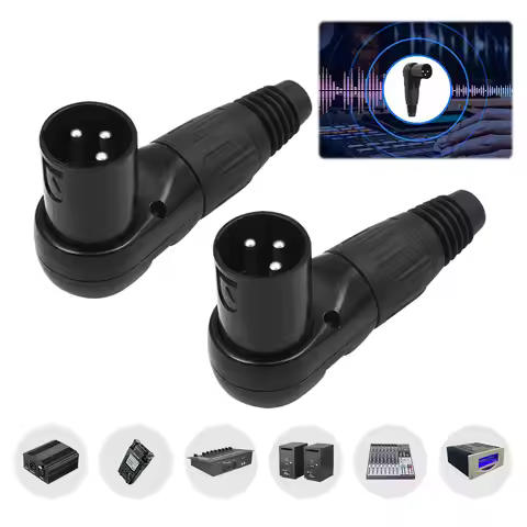 3Pin XLR Male/Female Jack Connector XLR Right Angle Connector Right Angle 90 Degree Audio Wire Conne