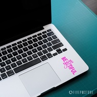 stiker beyoutiful - sticker beautiful untuk laptop apple macbook asus - merah muda