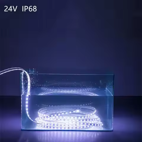 24V Underwater LED Strip Waterproof IP68 Pool Light Aquarium Outdoor Rainproof LED Tape Cool White 6