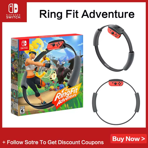 Nintendo Switch Game Ring Fit Adventure onsole Game with Ring Con Leg Strap and Game Card Built-in I