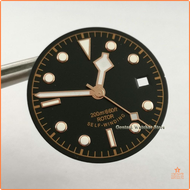[op105] 30.5mm Sterile Black Watch Dial with Hands fit NH35 ETA 2824 2836 Miyota 8215 821A，DG2813 38