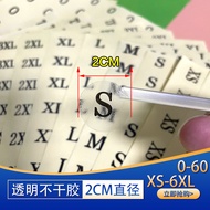 2CM Round Transparent Clothing Number Stickers English Code Stickers Label Stickers Bag External Cod