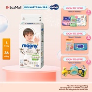 Tã/Bỉm quần organic siêu cao cấp Moony Natural size L 36 (9-14kg) miếng bề mặt bông 100% cotton orga