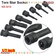 KUGIGI 1Pcs 12 Point Torx Socket, Long Bit Cr-Mo Steel Electric Drill Socket Adapter, 78mm Length Me