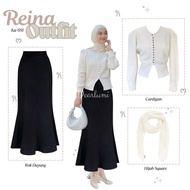Dearlumi - Reina Outfit Set Korean Style TrendyWanita ( Tamara Cardigan + Mermaid Skirt + Square Hij