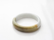 斜陽 | 冰糯種 / 白翡黃翡 / 平安鐲 / 手圍19 | 天然A貨翡翠玉鐲