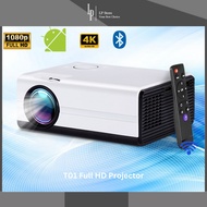 T01 Full HD Projector 1080P WiFi LED Video Projector Home Theater Android TV 4K Projector Movie Cine