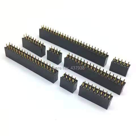 10pcs 2.54mm Double Row Straight Female 2-40P Pin Header Socket Connector 2x2/3/4/5/6/7/8/9/10/12/14