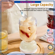Pickle and Olive Hourglass Jar with Strainer Flip for Juice Separator from Wet Dry Food Storage Cont