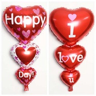 HAPPY DAY and I LOVE U 3-LAYER ALUMINUM HEART BALL