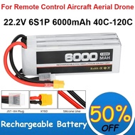 22.2V LiPo Battery 6S 6000mAh Capacity 40C-120C High Magnification for Remote Control Aircraft Aeria