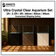 2ft 2.5ft 3ft Aquarium Set Ultra Crystal Clear CC Fish Tank 60cm 80cm 90cm Aquarium Cabinet Set Akua