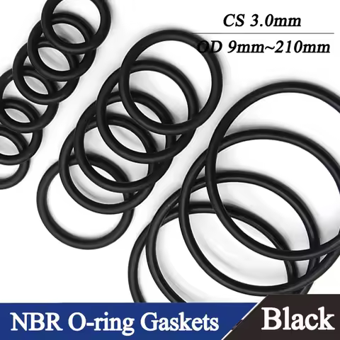 Black NBR O-ring Thickness CS 3.0mm OD 9~210mm Nitrile Butadiene Rubber Ring High Temperature Resist