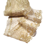 120MM Vintage Design Embroidery Lace Wedding Sewing Fabric Border Lace Baju Kurung Kain Renda Kahwin Borong [1 Meter]