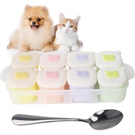 Pet Wet Food Container with Lids for Fridge,8-Pack Farmers Homemade Silicone Dog Food Container with