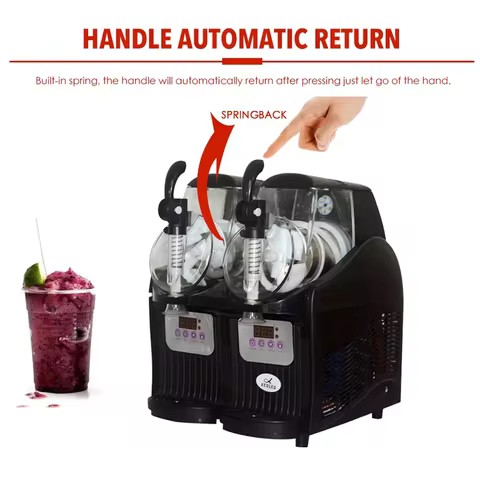 300W 2L*2 Bowls Home Frozen Drink Commercial Ice Slush Maker Margarita Granita Machine With Digital 