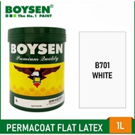 ✢Boysen Permacoat Flat Latex (White) - 1 Liter (For Concrete and Stone Surfaces)