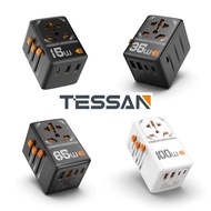 TESSAN - 15W to 100W Universal Travel Adapter Fast Charger, Universal Plug with USB + Type C