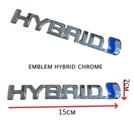 Emblem Logo sticker Symbol letter writing HYBRID chrome mdl original Emblem HYBRID chrome