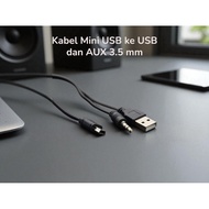 AUC Mini USB to USB and AUX Cable 3.5mm Audio Cable 50cm - A-50