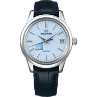 BNIB Grand Seiko 'Blue Snowflake' SBGA407 Elegance Collection Spring Drive Light Blue Dial Dark Blue Leather Strap Men Watch (Preorder)