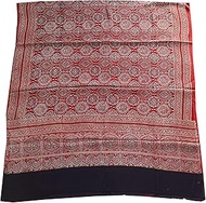 Ajrakh Hand Block Print Modal Silk Duptta 2.5 Mtr (DUM13 Maroon/Black), Maroon & Black, Free