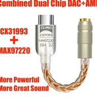 Bil Dual Chip DAC Conexant CX31993 Amp 9722 Type C To 35mm Adapter