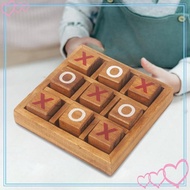 [meteorbdMY] Wooden Board Games XO Fun Board Games for Families to Challenge Brain Games Kids and Ad