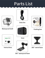 SQ28เผยแพร่กล้องจิ๋วกลางแจ้ง HD 1080P กล้องเพื่อการกีฬากล้องถ่ายภาพเคลื่อนไหวกันน้ำดำน้ำติดตั้งยานพา