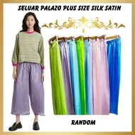 Seluar Palazo Plus Size Silk Satin Seluar Tidur