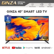 GIZNA Smart TV 40 Inch Smart TV Slim HD LED Smart TV Black Android 9.0