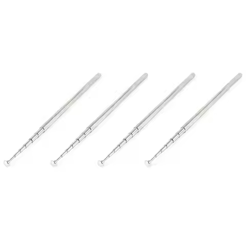 4X Silver Tone FM Radio TV 7 Sections Telescoping Antenna Aerial 38 Inch 97Cm
