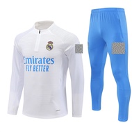 2025/26 Man Sweatshirt Long Sleeves Tracksuits White Sportswear + Long Pants Real Madrid