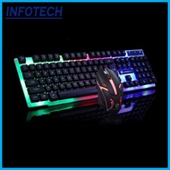 InfoTech T350 Backlit light Gaming Keyboard and Mouse Combo Usb wired pc laptop