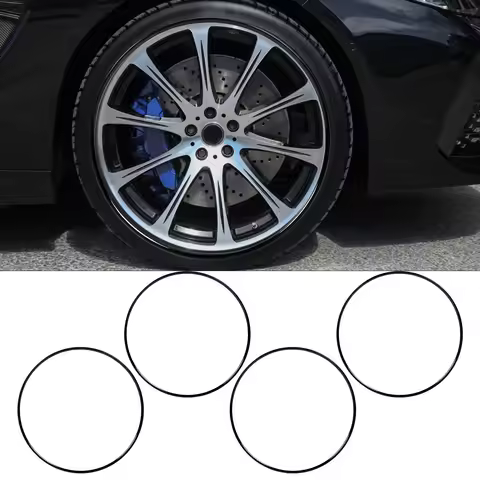 4Pcs Wheel Rim Protector 21 Inch Scratch Prevention Decorative Self Adhesive Black Wheel Rim Cover R