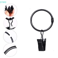 [GYMO] 10Pcs Curtain Rings With Clips Metal Curtain Hooks Hangers Drapery Clips With Rings Curtain A