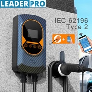 32A Electric Vehicle Car Charger EVSE Wallbox Wallmount 7.6/11/22KW Type2 Cable IEC62196 APP Control