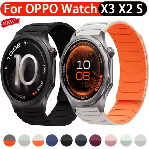 20mm 22mm Magnetic Silicone Strap for OPPO Watch S X3 X2 4 Pro Sport Bracelet Oneplus Watch 4 3 Lite