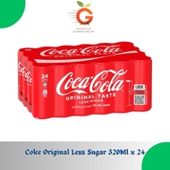 [GreenshineSg] Coke Original Less Sugar 320Ml x 24