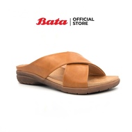 Bata LADIES SLIP ON รองเท้าแตะแบบสวม สีน้ำตาล รหัส 6614649 Ladiesflat Fashion SUMMER