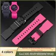 Black & Rose Red Silicone Resin Watch Band 24mm for GA2000 GA2200 GA2300 PRG600 PRG650 PRW6600 Water