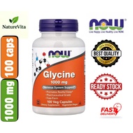 [Ready Stock] NOW Foods, Glycine, Nervous System Support, 1000mg, 100 Veg caps
