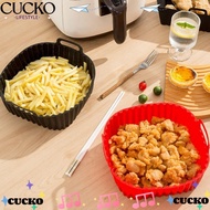 CUCKO Oven Liner, Black Red for 4-7 QT Silicone Air Fryer Liners, Air Fryer Accessories with Handle 