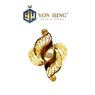 Cincin Design india Saiz 16 16.5 17 18.5 Emas 916 (29533-11) Yon Hing