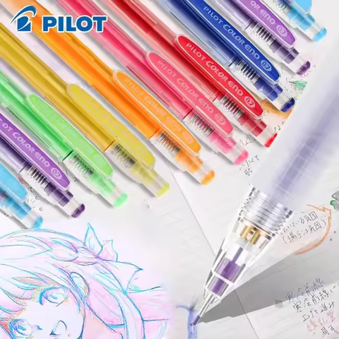 8pcs Japan PILOT Color Mechanical Pencil Set 0.7mm Color Lead HCR-197 Erasable Drawing Art Supplies 