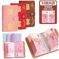 Cash deposit capital 100 Envelopes Saving Challenge Book Money Saving Envelope Leather Waterproof Mo