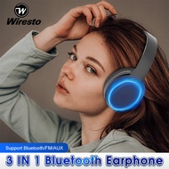 Wiresto H6 Tai nghe bluetooth Mũ Nón Tai nghe không dây Bluetooth Tai nghe gập Thông Minh Đèn thân x