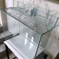 set aquarium+top filter+tutup kaca 60x30x35